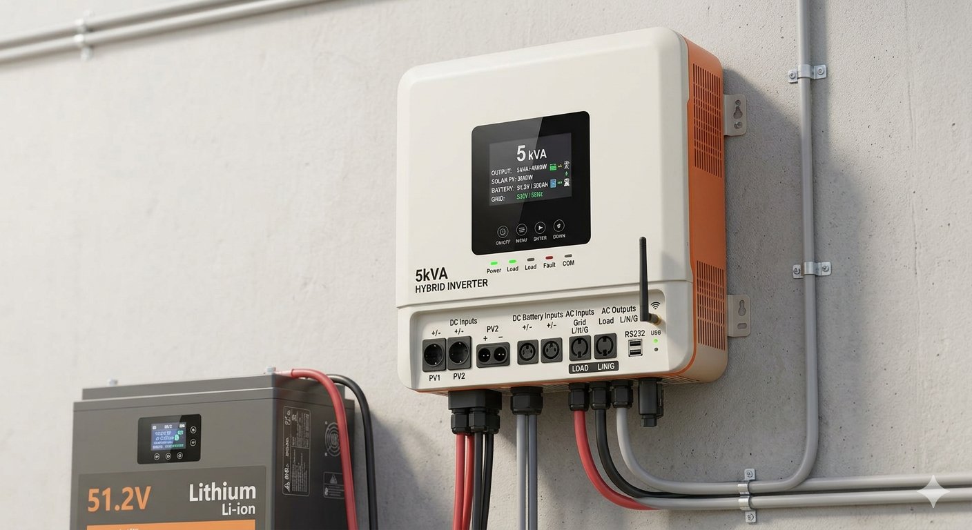 What can a 5kVA inverter carry: an inverter and lithium battery setup in a Lagos home